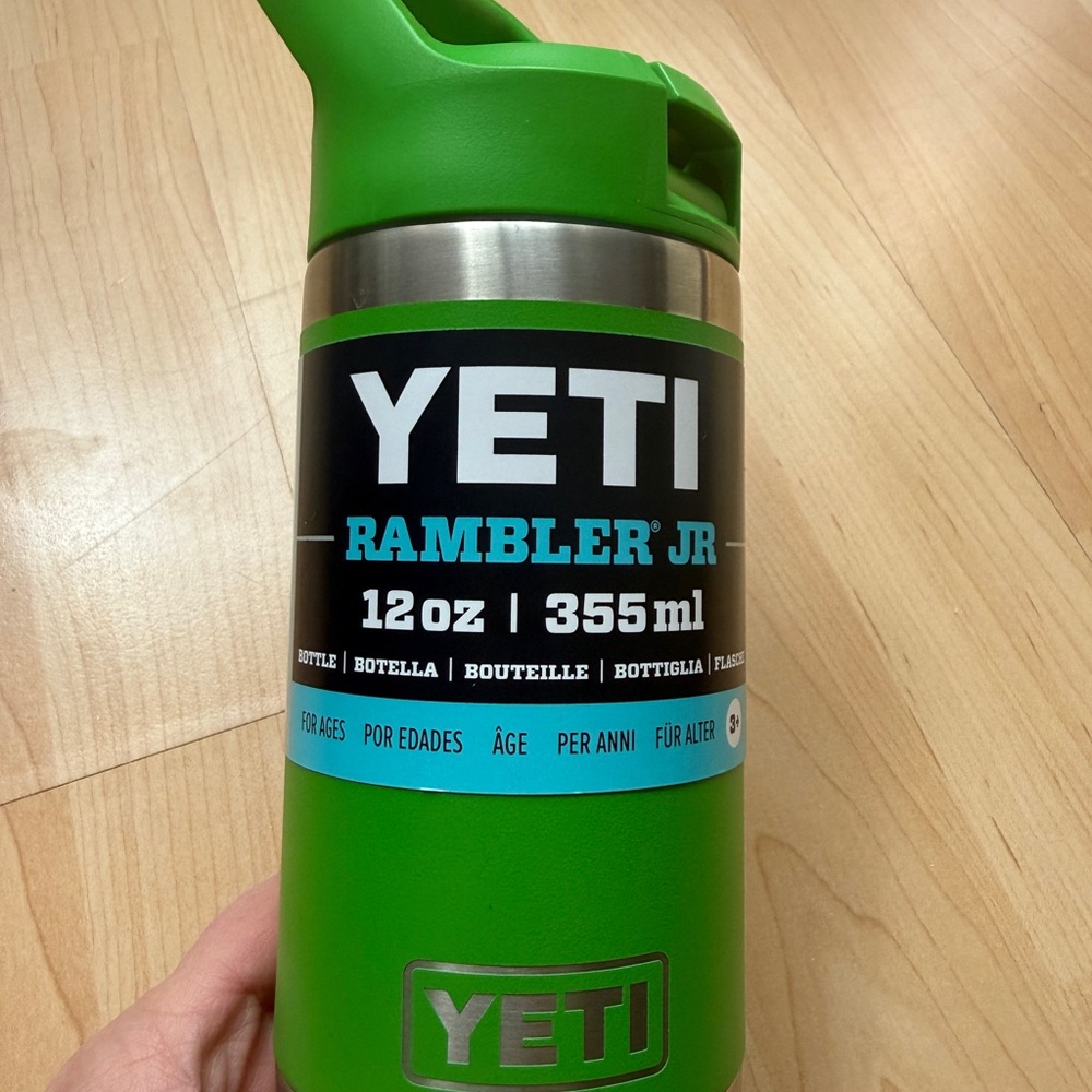 Yeti Rambler Jr 12 oz Bottle in Olive Green with Silver Lid